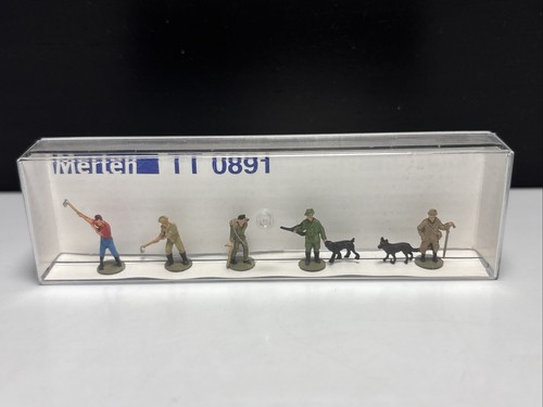 Pista TT 1:120 MERTEN 0891 conjunto de figuras trabajadores forestales pastor embalaje original para modelismo ferroviario | Condition: Gebraucht