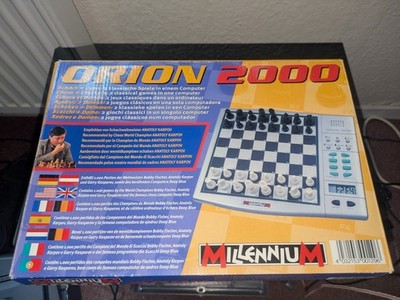 Millennium Orion 2000 elektronisches Schach & Dame mit Box funktioniert *FOR PARTS*
