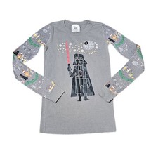 Hanna Andersson Star Wars Darth Vader Pajama Top Size 10 gray Long Sleeve