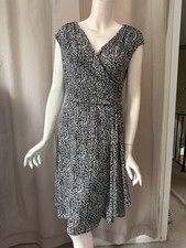Lauren Ralph Lauren Black/White Dress 10/M Excellent