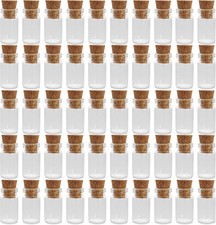 Clear Glass Jars Bottles 50 Pack Mini, Tiny, Cork Stoppers, Arts Crafts, Proje