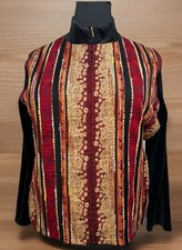 Coldwater Creek Women's Size 2 XL Velvet and Brocade Zip Front Jacket Y2K Notch
