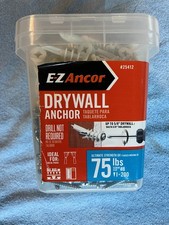E-Z Ancor 25412 Drywall Anchor, 75lb Load, #8 Screw, 200 Pack