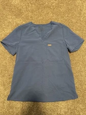 FIGS Catarina One-Pocket Scrub Top Ceil Blue Women's Size Medium