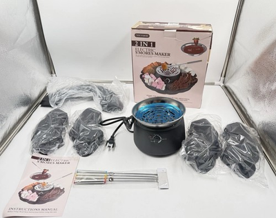 #ad #ad 2 in 1 Electric S’mores Maker amp; Fondue Pot Tabletop Indoor Smores kit with 4... $17.31