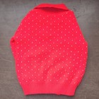 Vintage Girls Red Polka Dot Pullover Sweater 100% Acrylic Button Shawl Collar — photo 2