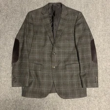 Hugo Boss Loro Piana Super 120s Wool Suit Jacket The SMITH 36R Elbow Patch Brown