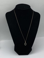 10k Two Tone Diamonds Pendant Chain Necklace 18.5"