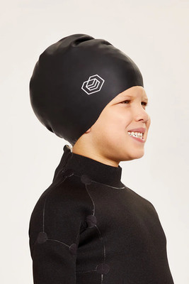 SoulCap Junior Medium Swim Cap Long Hair Soul Swimming Dreadlocks Jumbo Black