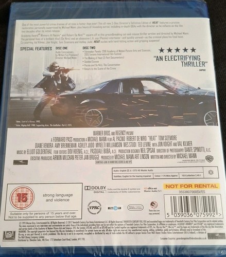 Heat Blu-ray Director's Definitive Edition Robert DeNiro, Al Pacino BNIW - Picture 2 of 2