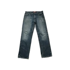 Arizona Jean Co Jeans Mens 34 Blue Bootcut Denim Distressed Casual