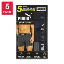Puma Men  s Boxer Brief 5 Pack Performance Sport Luxe Moisture Wicking Size S