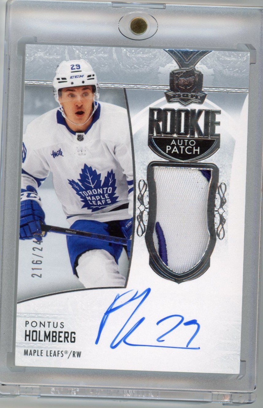 Pontus Holmberg 2022/2023 Upper Deck The Cup Rookie Patch Auto RPA /249