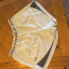 Under Armour Women's Play Up 5in Gray Athletic Shorts 2X Loose Fit 1383531