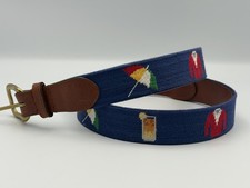 Smathers Branson Men s ARNOLD PALMER BAY HILL GOLF Navy Needlepoint Belt 36