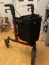 3-Wheel Rollator Mobility Aid with Bag Locking Brakes, Foldable, Lightweight