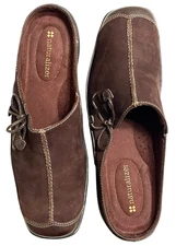NATURALIZER 6.5 BROWN SUEDE 727N19 MULE CLOG SHOE RIBBON PREOWN PRIORITY