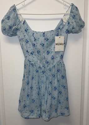 Show Me Your Mumu dress minidress blue floral size X-Small XS 