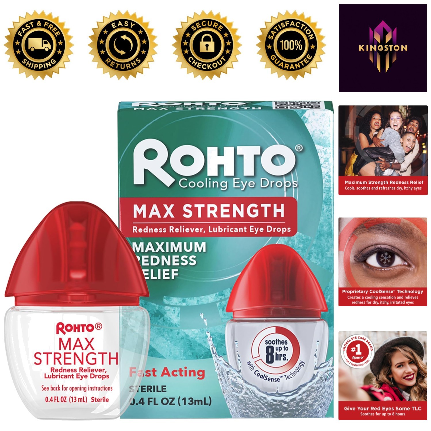 - Maximum Strength Redness Reliever For Dry Eyes, 0.4 Fl Oz