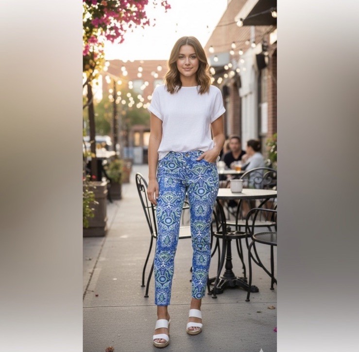 J Mclaughlin multicolored patterned Pants woman’s… - image 1