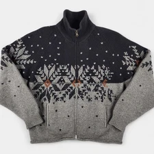 Vintage Matsuda Nicole Tokyo Sweater Adult M/L Full Zip Snowflake Knit Japan