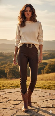 #ad Chocolate Brown Suede Flat Front Ankle Pants Sz 6 western corp core stretch fall $21.00