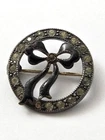 Vintage Art Deco Enamel Pin in Coin Silver, 1920's Vintage Jewelry