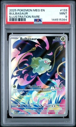 2025 POKEMON MEG EN-MEGA EVOLUTION ILLUSTRATION RARE #133 BULBASAUR PSA 9