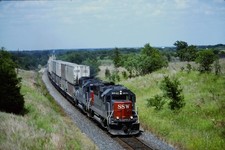 35mm Slide SSW 9642 9638 Locomotive Train Caldwell TX 1996 Railroad Railway