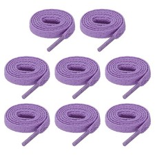 4 Pairs Flat Shoe Laces 5/16" x 50" Polyester Sneaker Shoestring, Light Purple
