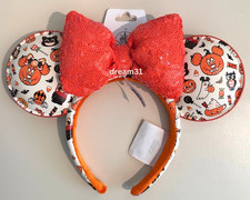 BNWT Disney Parks Mickey and Minnie Mouse Halloween Ears Headband Adult Size