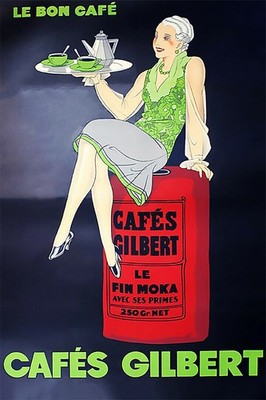 361841 Coffee Cafes Gilbert Fashion Lady France French Vintage Poster