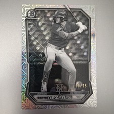 2026 Bowman Chrome Mega BCP-111 Carson Benge Black And White Mojo /15 SSP Mets
