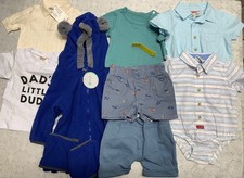 BABY BOY CLOTHES SET 3-6 Fleece jumpsuit shirts shorts T-shirts