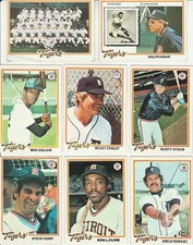 1978 Topps TIGERS team lot 22 cards team card Oglivie Stanley LeFlore and more