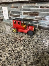 Vintage Japan Red Tin Litho Friction Classic Toy Car - Right Hand Drive