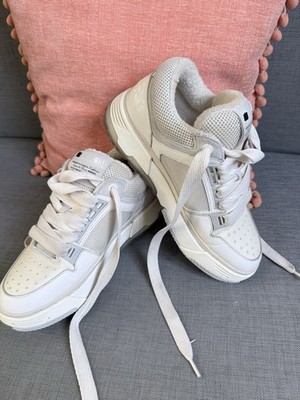 AMIRI Men's Low Top Lace-Up Athletic Sneakers Solid White/Gray