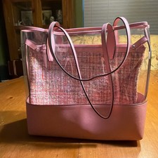 Bolso Transparente Con Diamantes De Imitación - Tamaño Aprobado Para Estadios, Correa Ajustable, Impermeable
