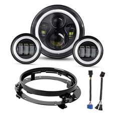 7 inch Motorcycle LED Headlight 4.5 inch Fog Passing Lights for Road A-black