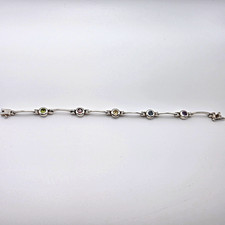925 Sterling Silver 7 in Bezel Set Multicolor...