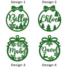 Personalised Family Bauble Mum Dad Kids Name Christmas Tree Decoration Ornament