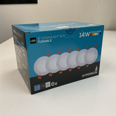 Hyperikon 6 inch LED Recessed Lighting Slim Tunable 2700K-5000K, 14W - 6 Pack