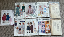 Lot of 9 Sewing Patterns infant-toddler-child, 1-2-3, 2-4, 2-8 girls boys