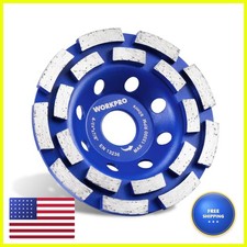WORKPRO 4.5" Diamond Concrete Grinding Wheel Double Row Cup Wheel
