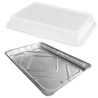 Handi-Foil Half 1/2 Size Sheet Cake Aluminum Foil Pan W/Clear High Dome Lid