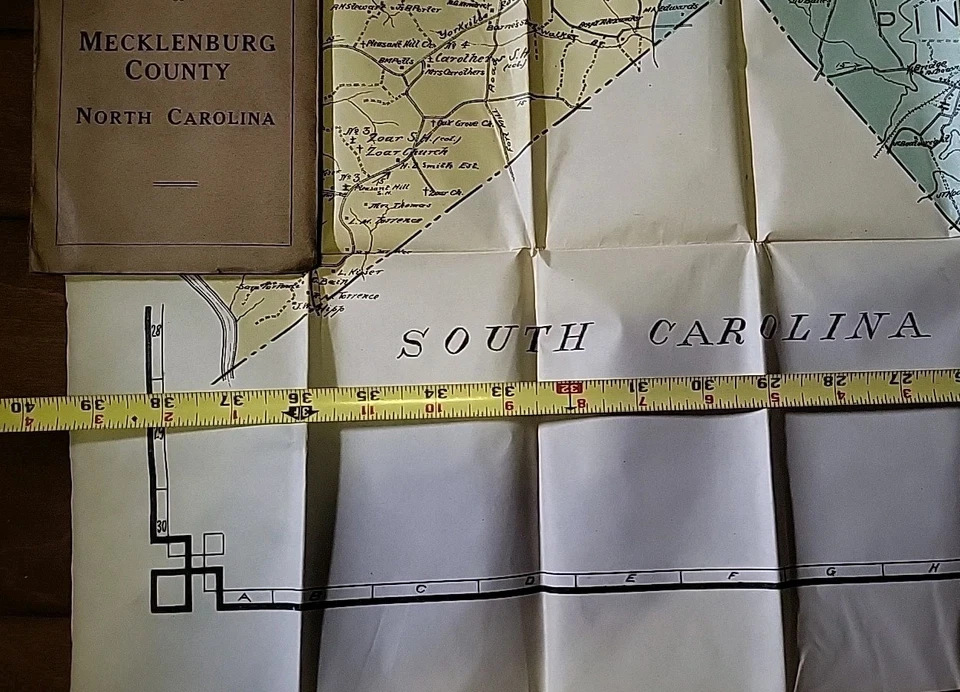 Folding Map 1911 Mecklenburg County North Carolina Pocket  Spratt Charlotte  - Image 4 of 4