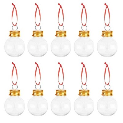 10xChristmas Bauble Fillable Empty Round Box for Home and Holiday DIY Decoration
