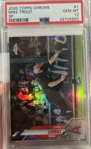 2020 Topps Chrome Image Variation Refractor Mike Trout PSA 10 Angels #1 SP