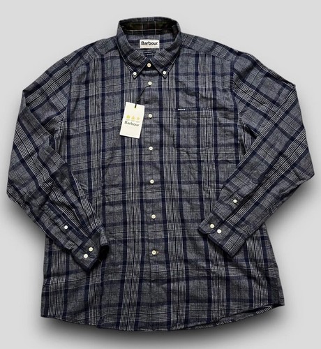 Barbour Inverbeg Tailored Shirt Men’s XXL Navy Check - Picture 7 of 8