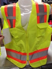 4X-L ANSI CLASS 2 Bordered Reflective Tape/ High Visibility Safety Vest